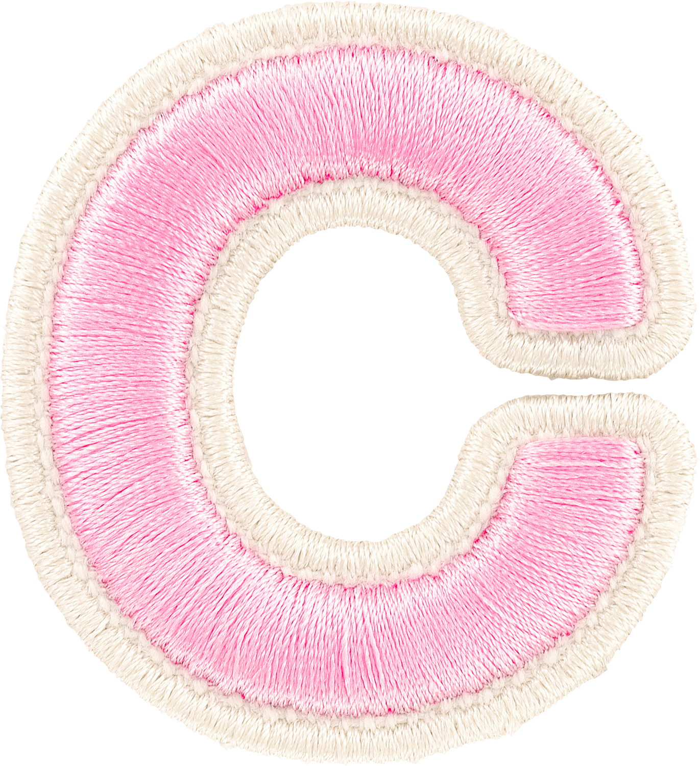 Flamingo Rolled Embroidery Letter Patches