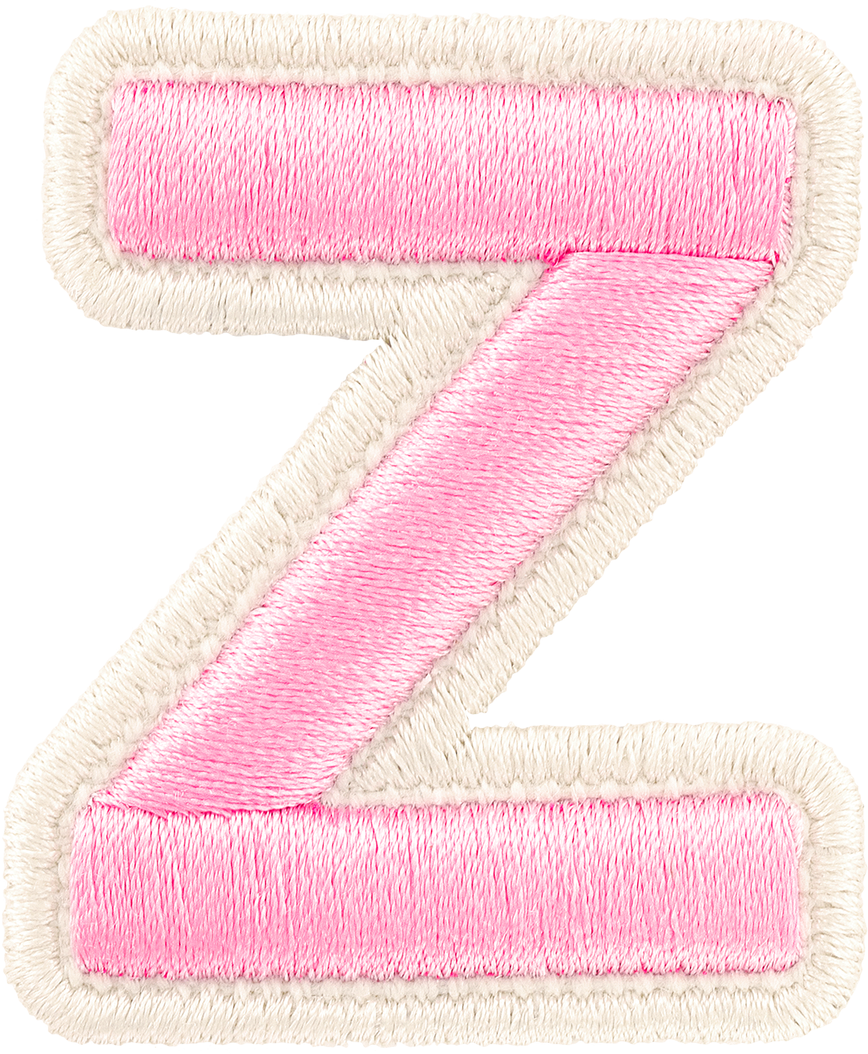 Flamingo Rolled Embroidery Letter Patches