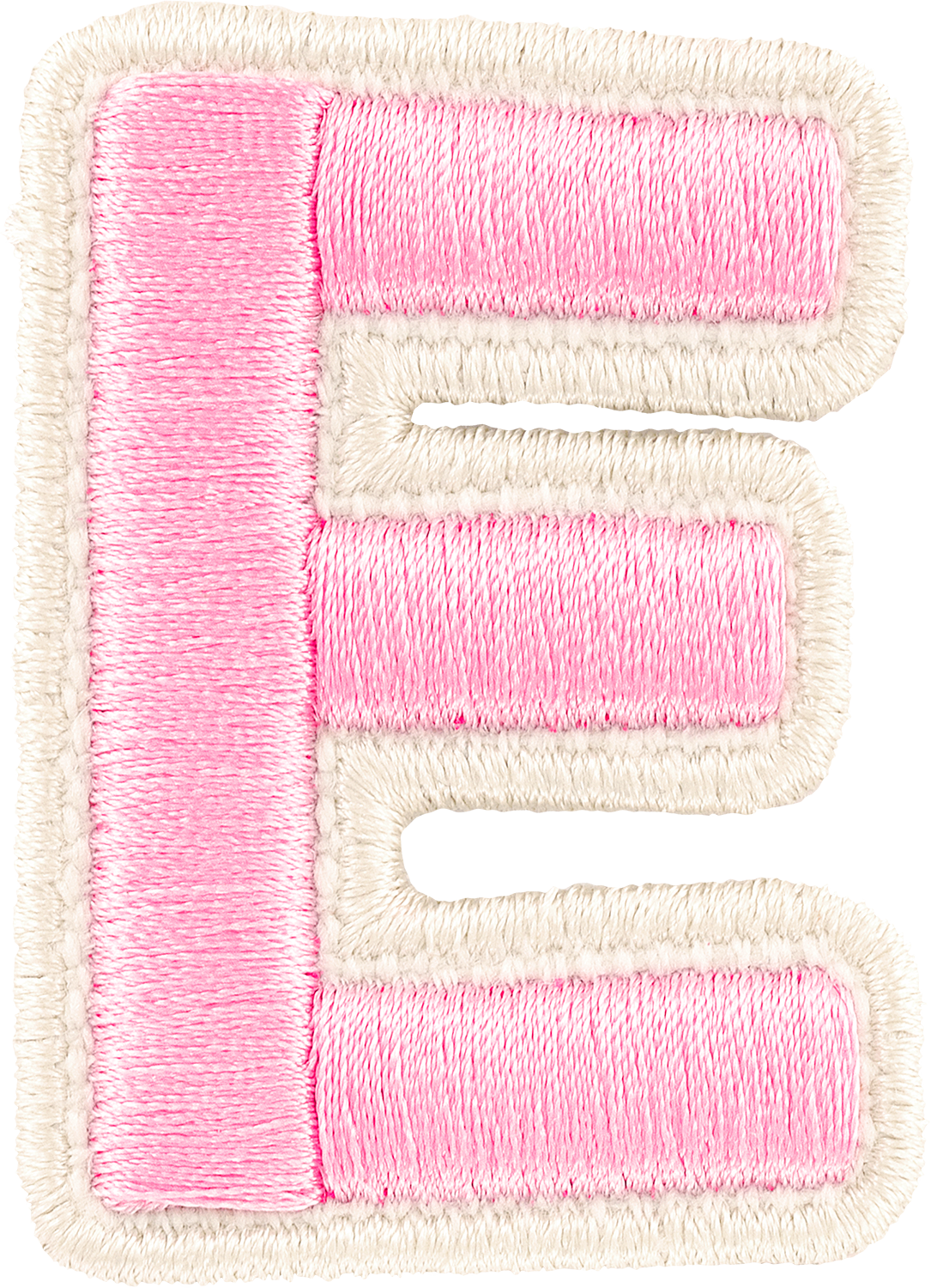 Flamingo Rolled Embroidery Letter Patches