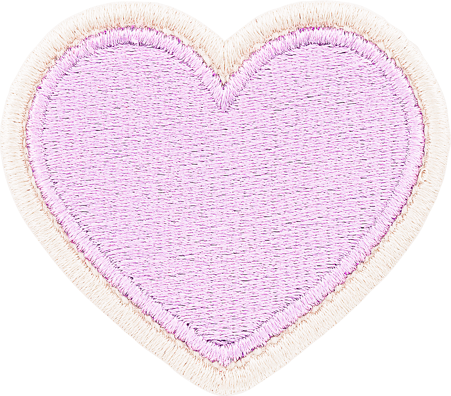 Lilac Rolled Embroidery Heart Patch