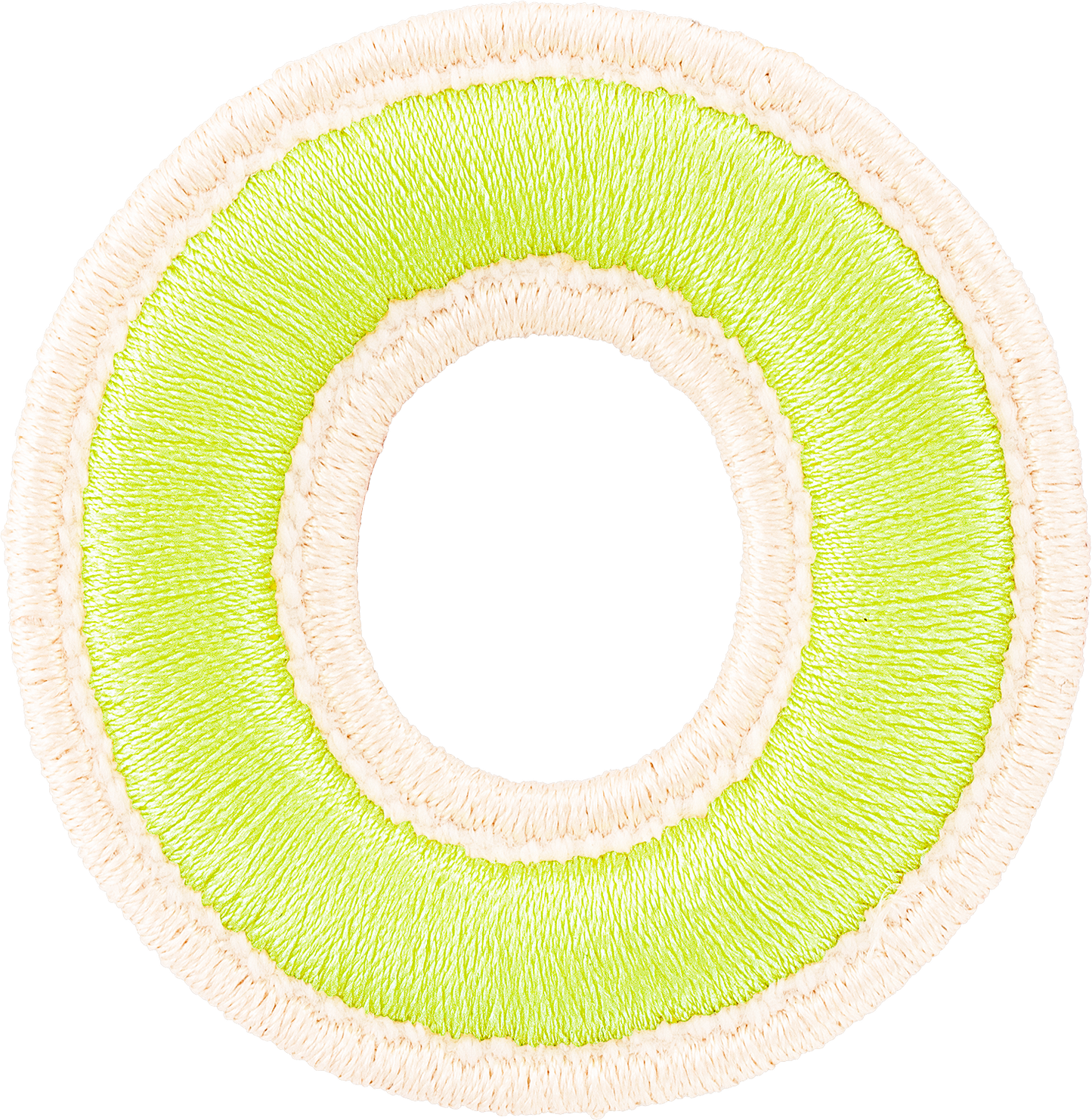 Lime Rolled Embroidery Letter Patches