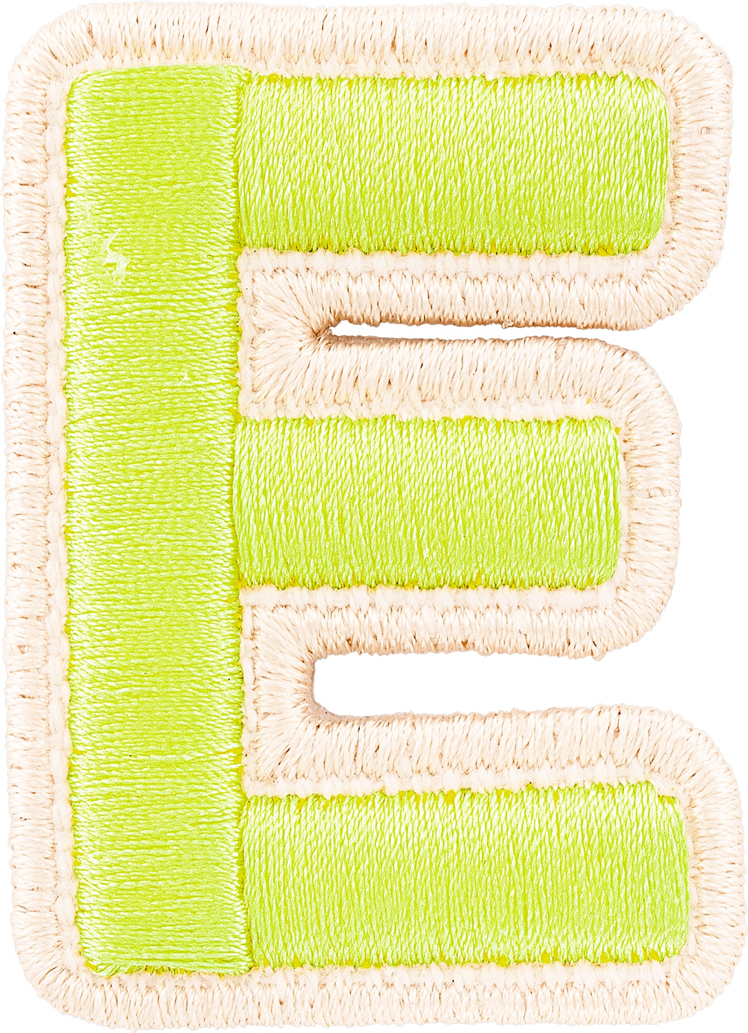 Lime Rolled Embroidery Letter Patches