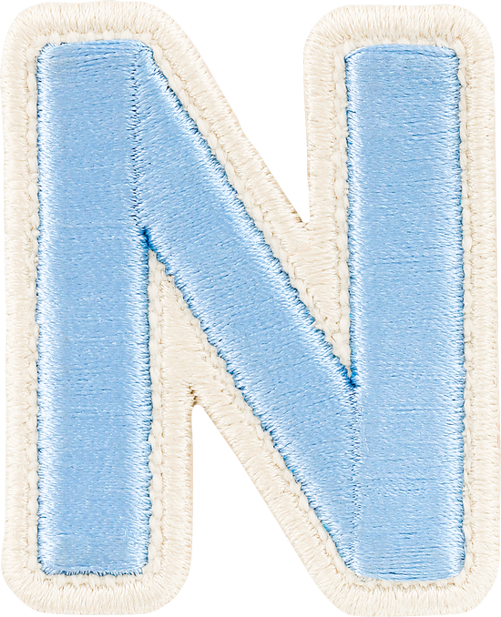 Periwinkle Rolled Embroidery Letter Patch