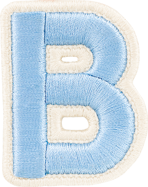 Periwinkle Rolled Embroidery Letter Patch