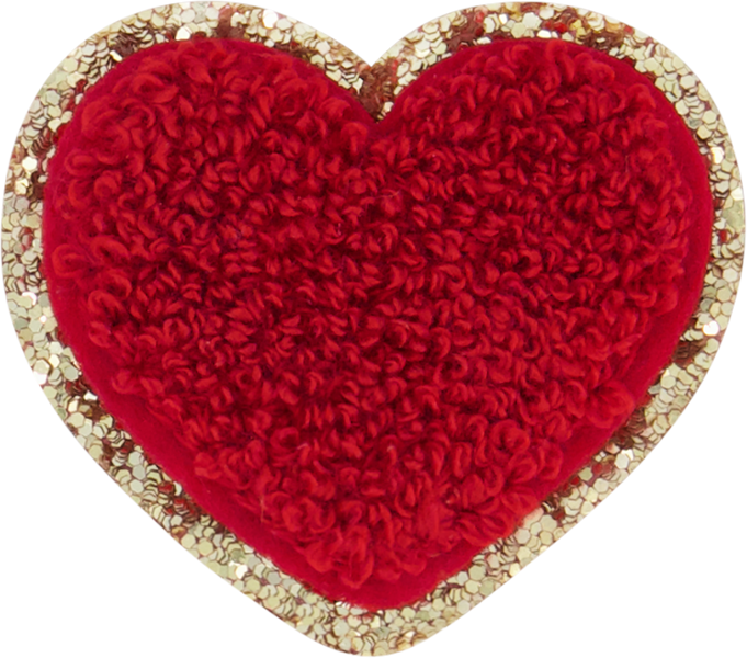 Ruby Glitter Varsity Heart