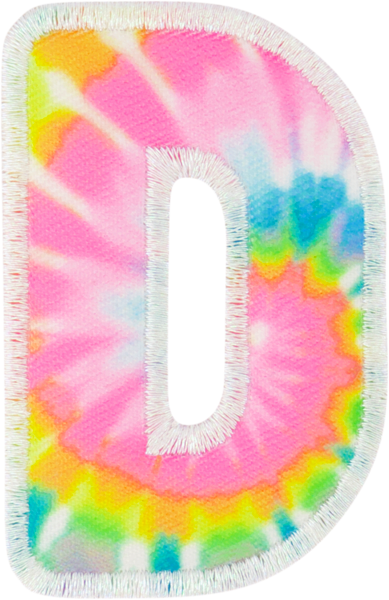 Tie Dye Letter Patches