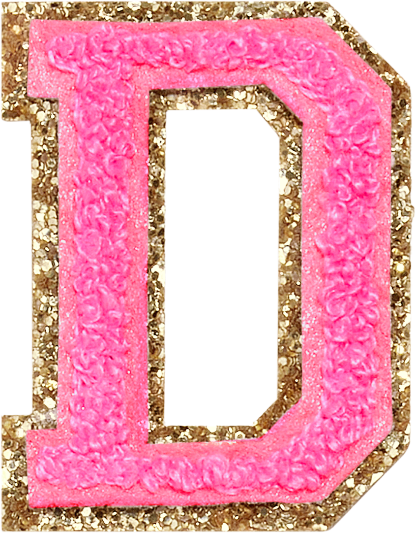 Bubblegum Glitter Varsity Letter Patches | Stoney Clover Lane