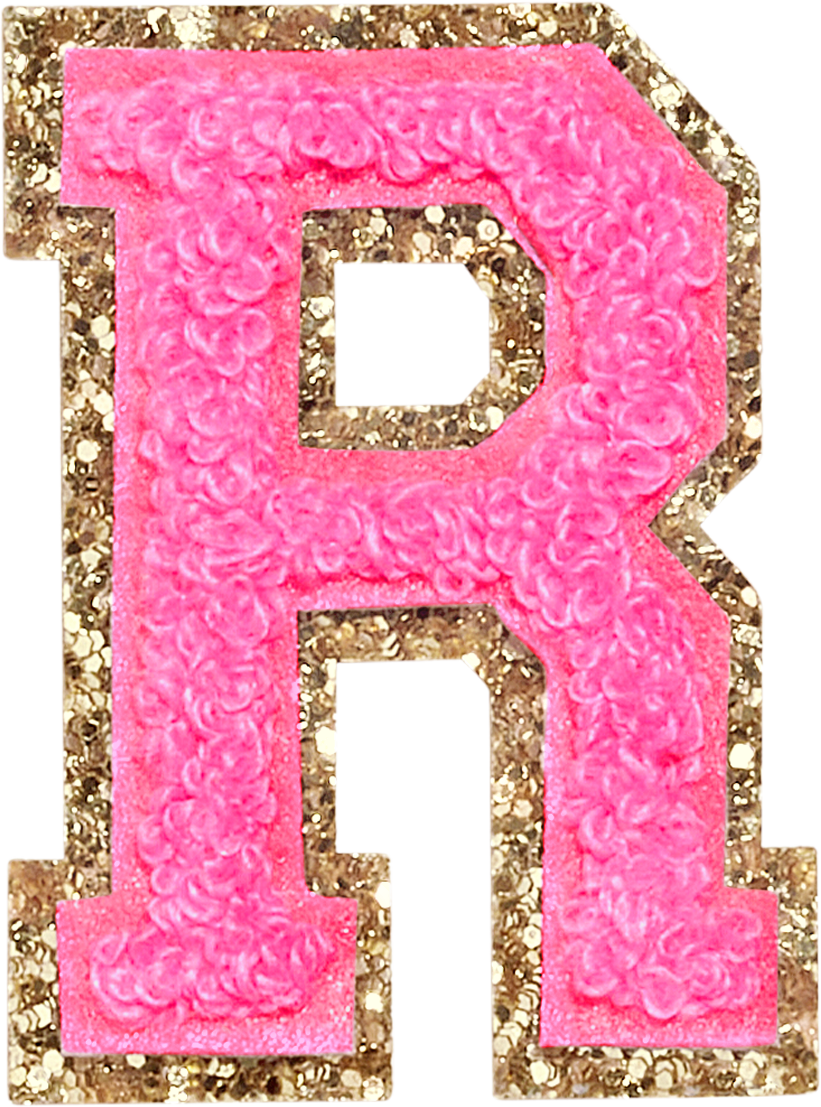 Bubblegum Glitter Varsity Letter Patches | Stoney Clover Lane