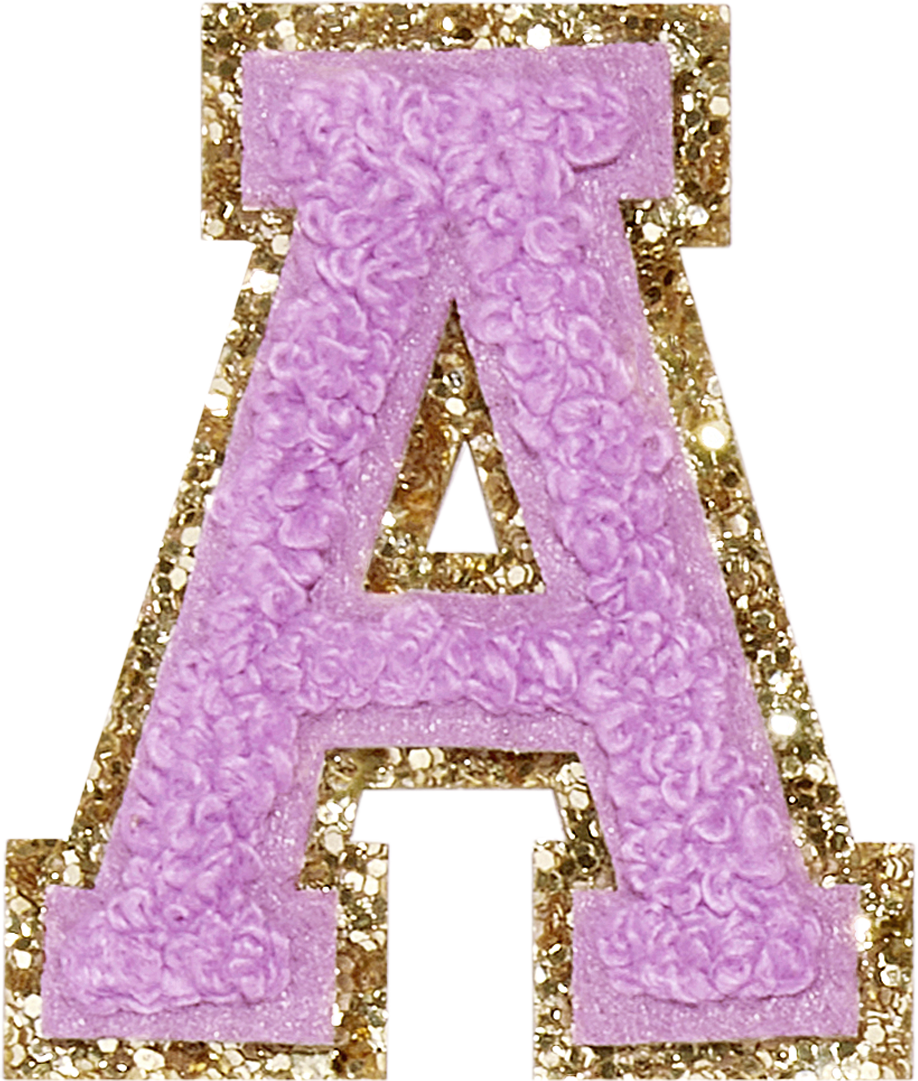 Grape Glitter Varsity Letter Patches | Stoney Clover Lane Patches