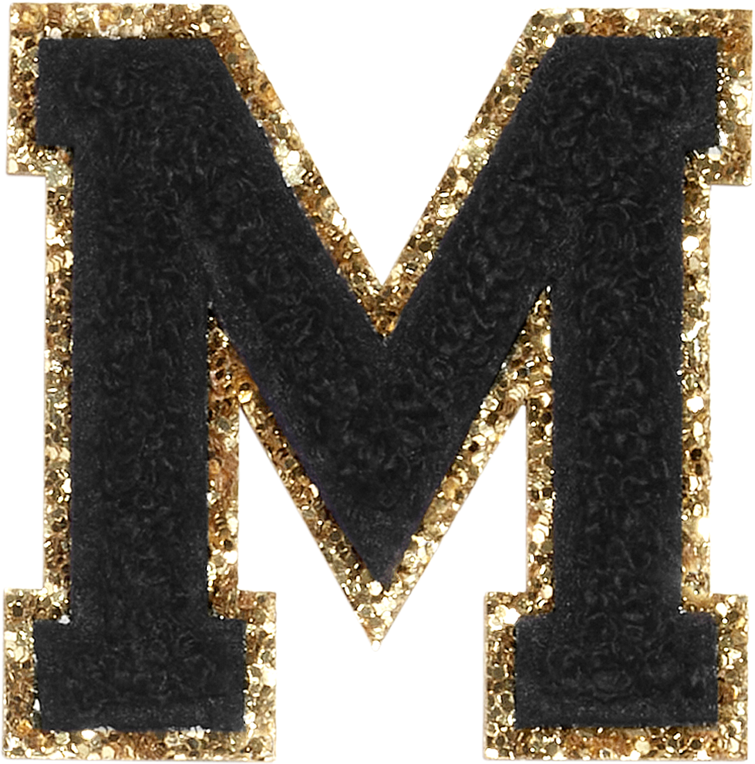 the letter m in glitter