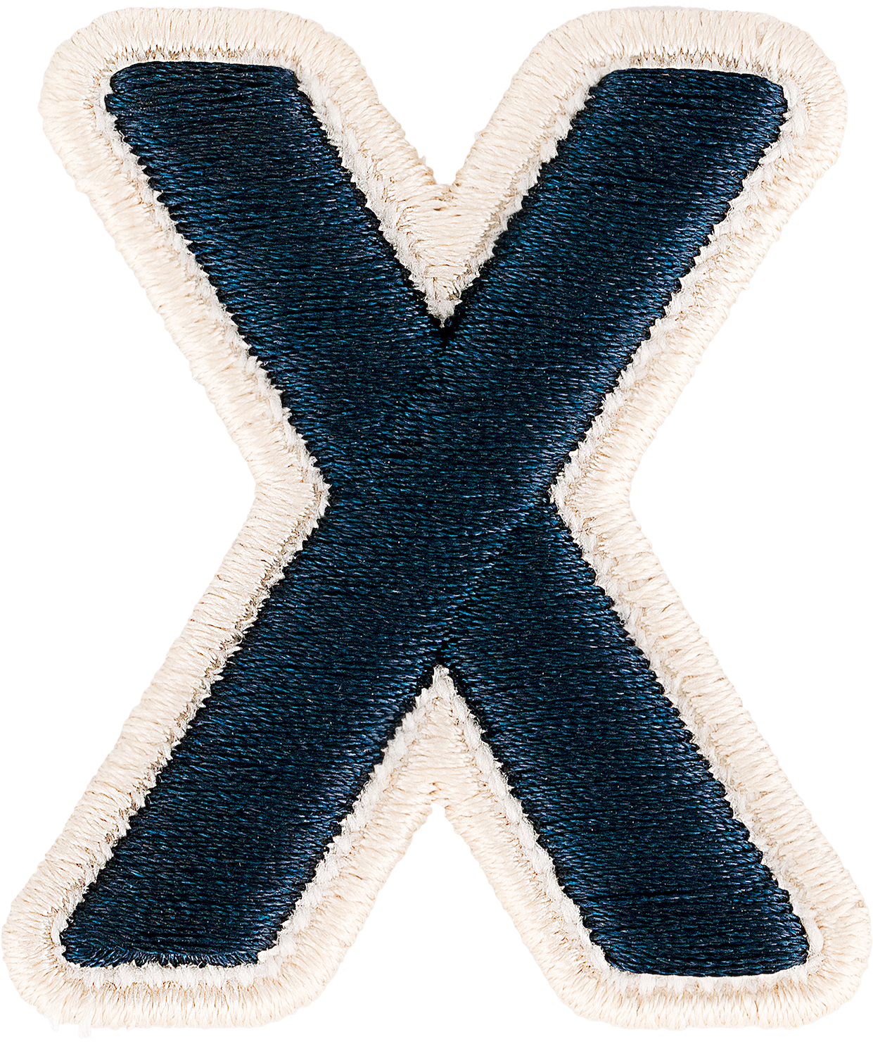 Sapphire Rolled Embroidery Letter Patches