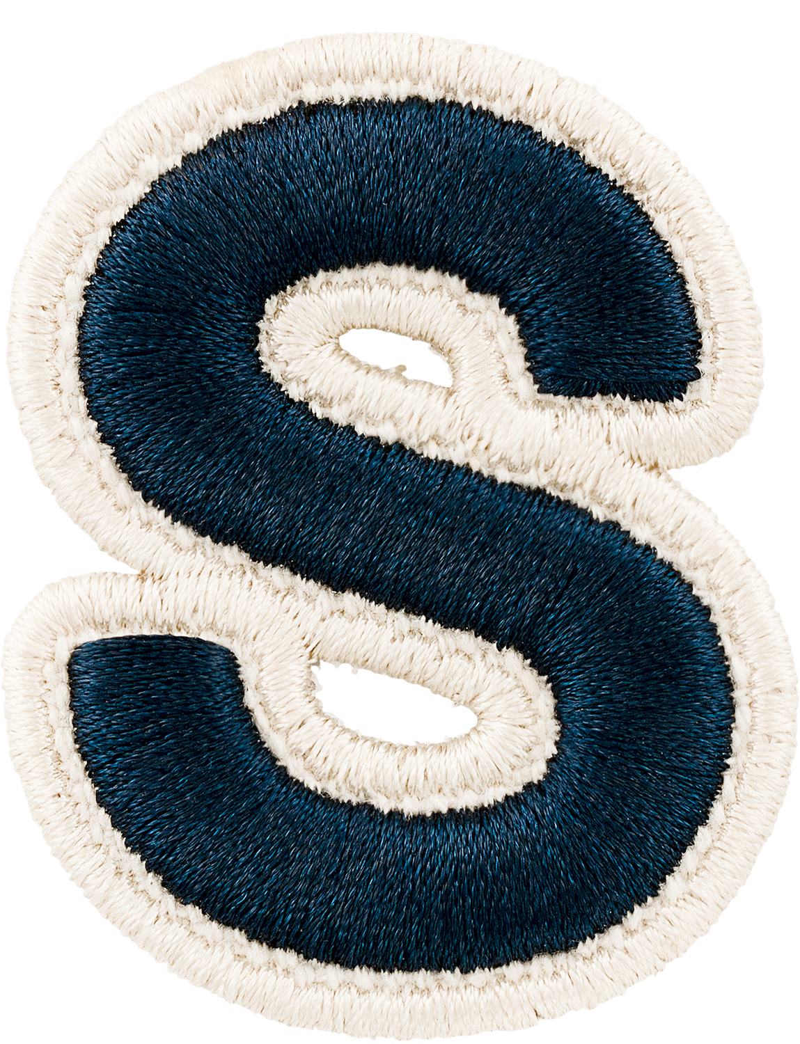 Sapphire Rolled Embroidery Letter Patches