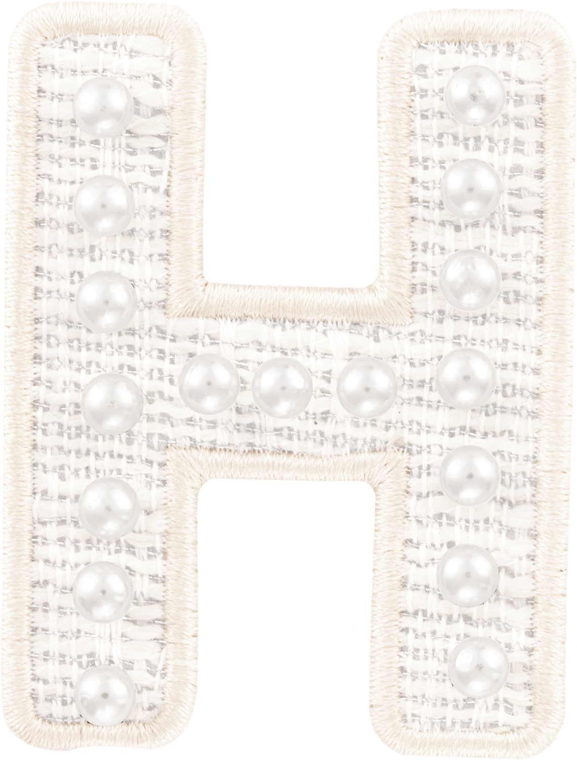 White Pearl Letter Patch