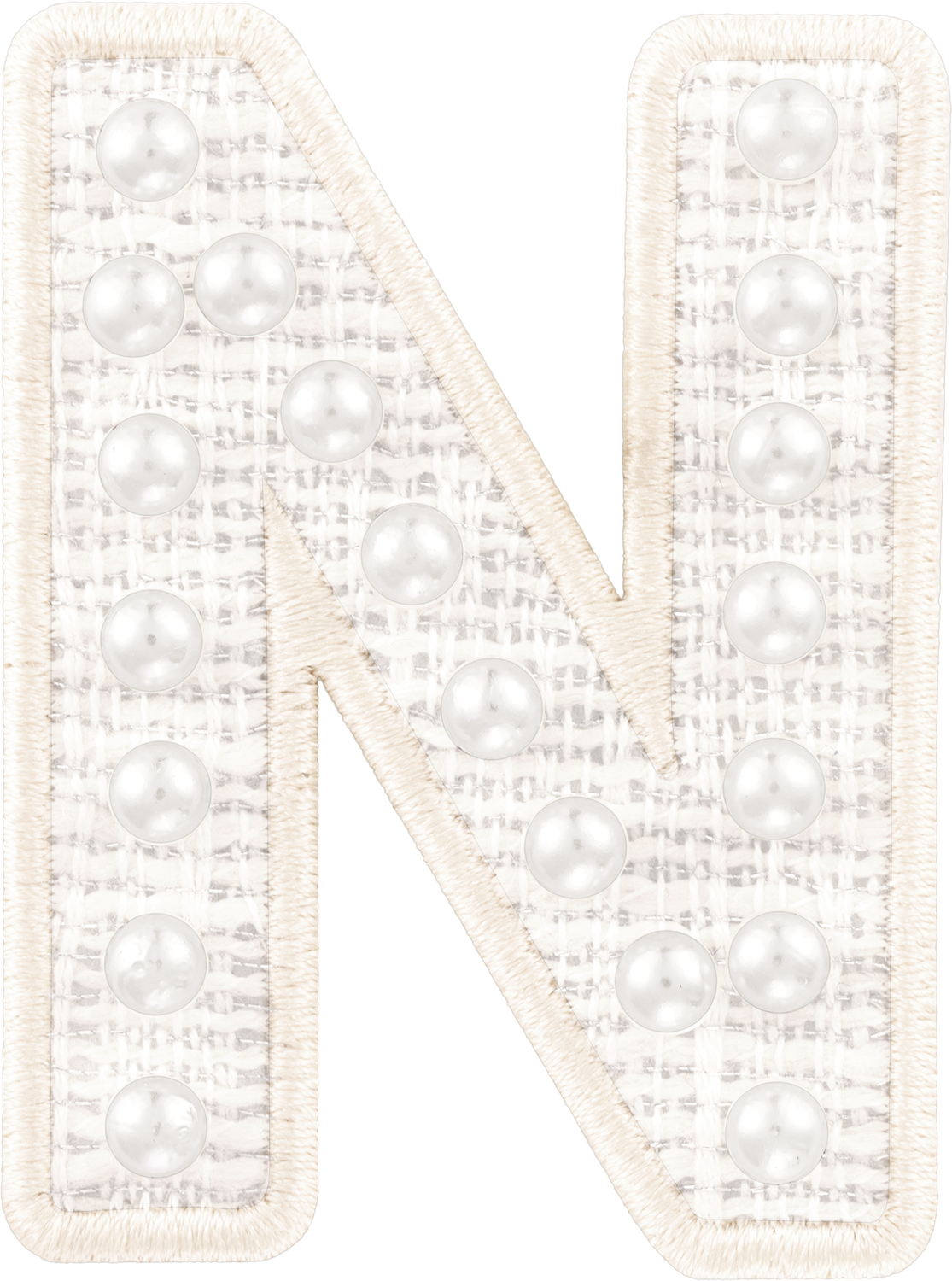 White Pearl Letter Patch