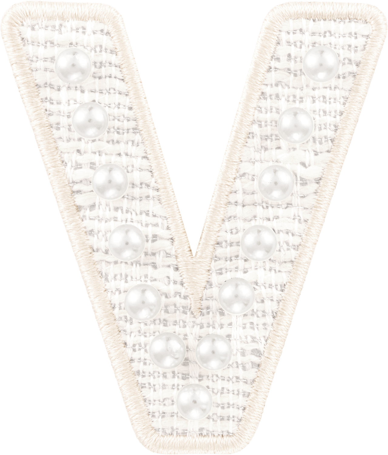 White Pearl Letter Patch