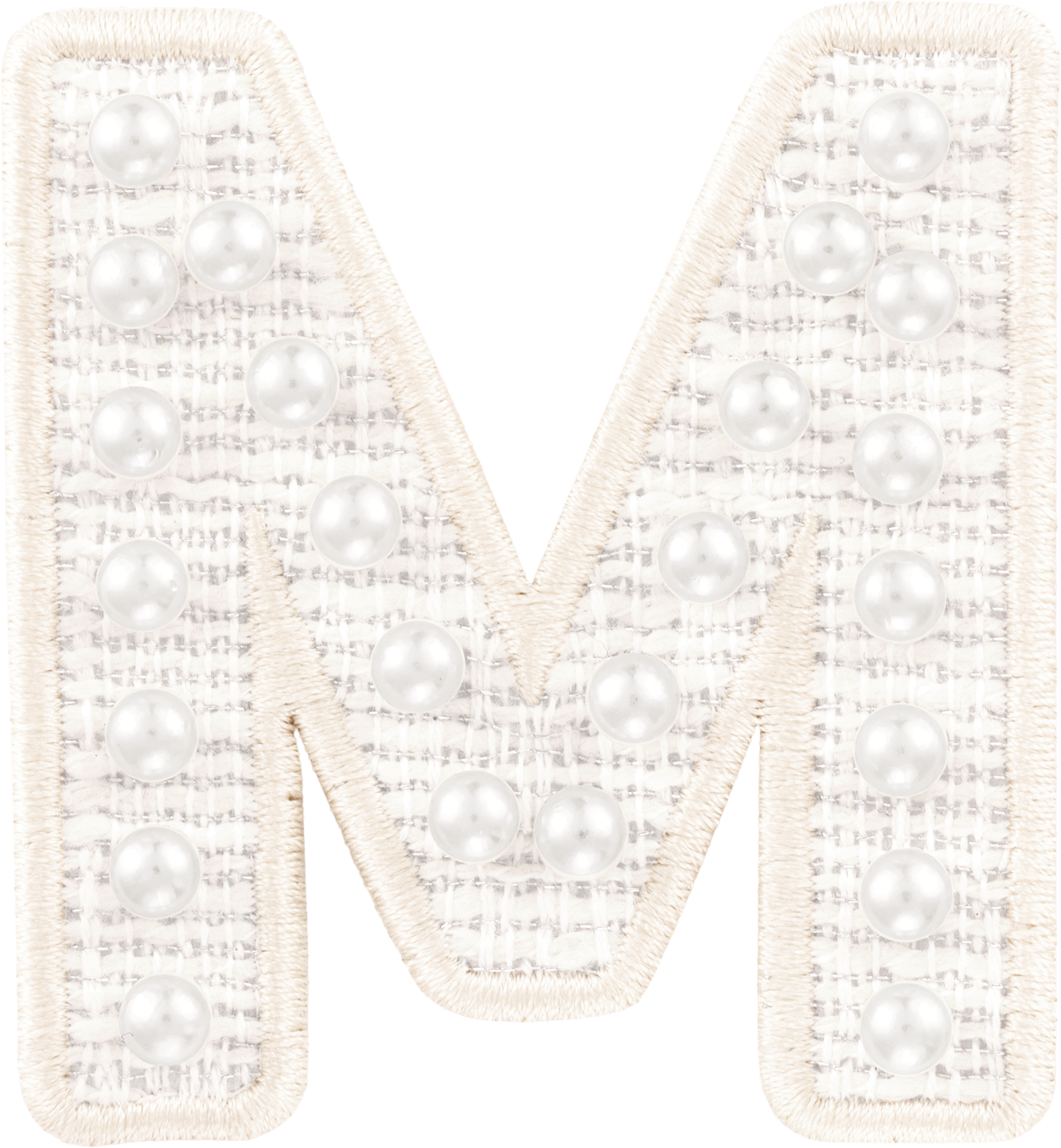 White Pearl Letter Patch