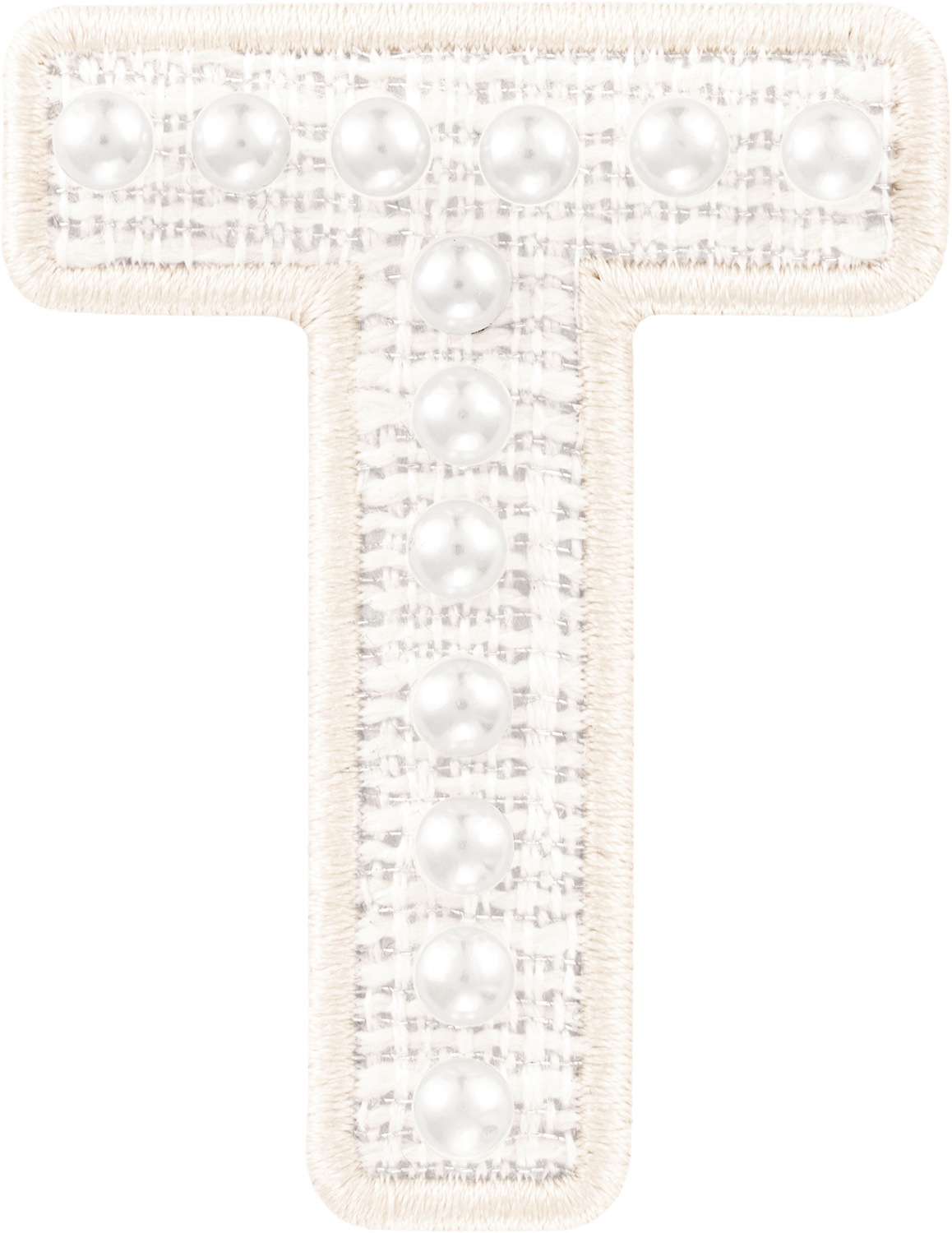 White Pearl Letter Patch