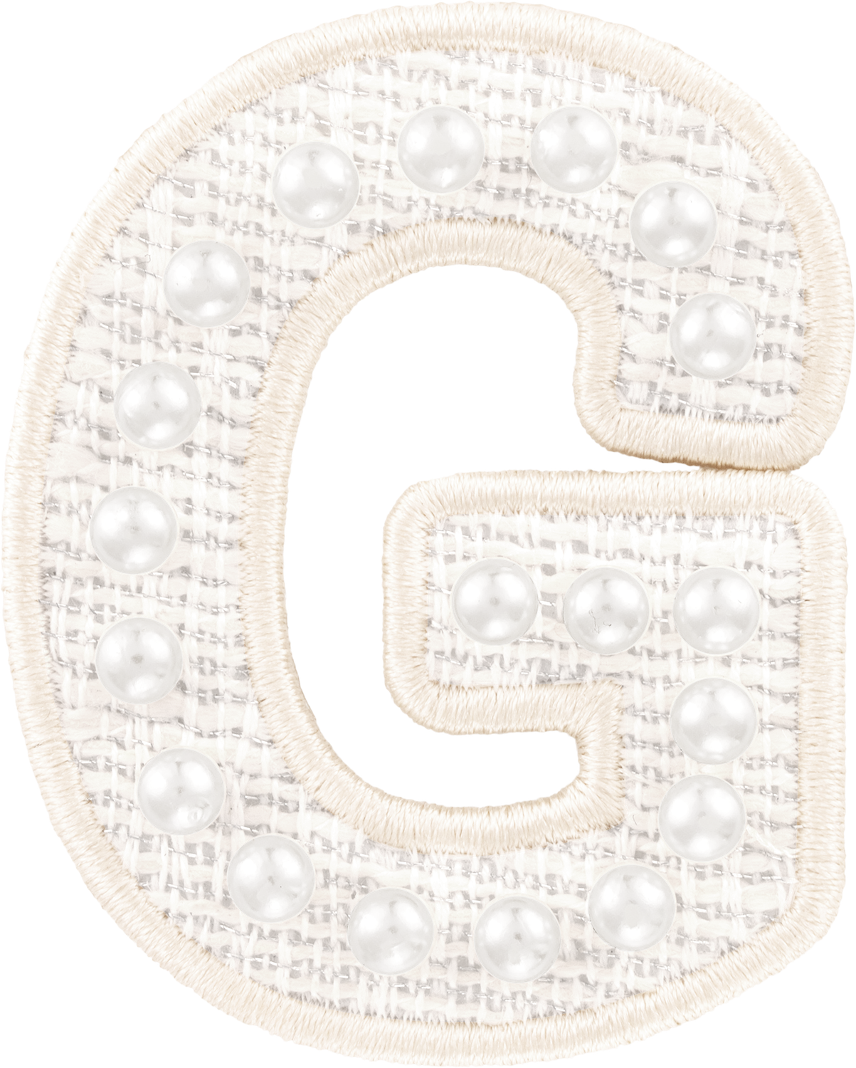 White Pearl Letter Patch