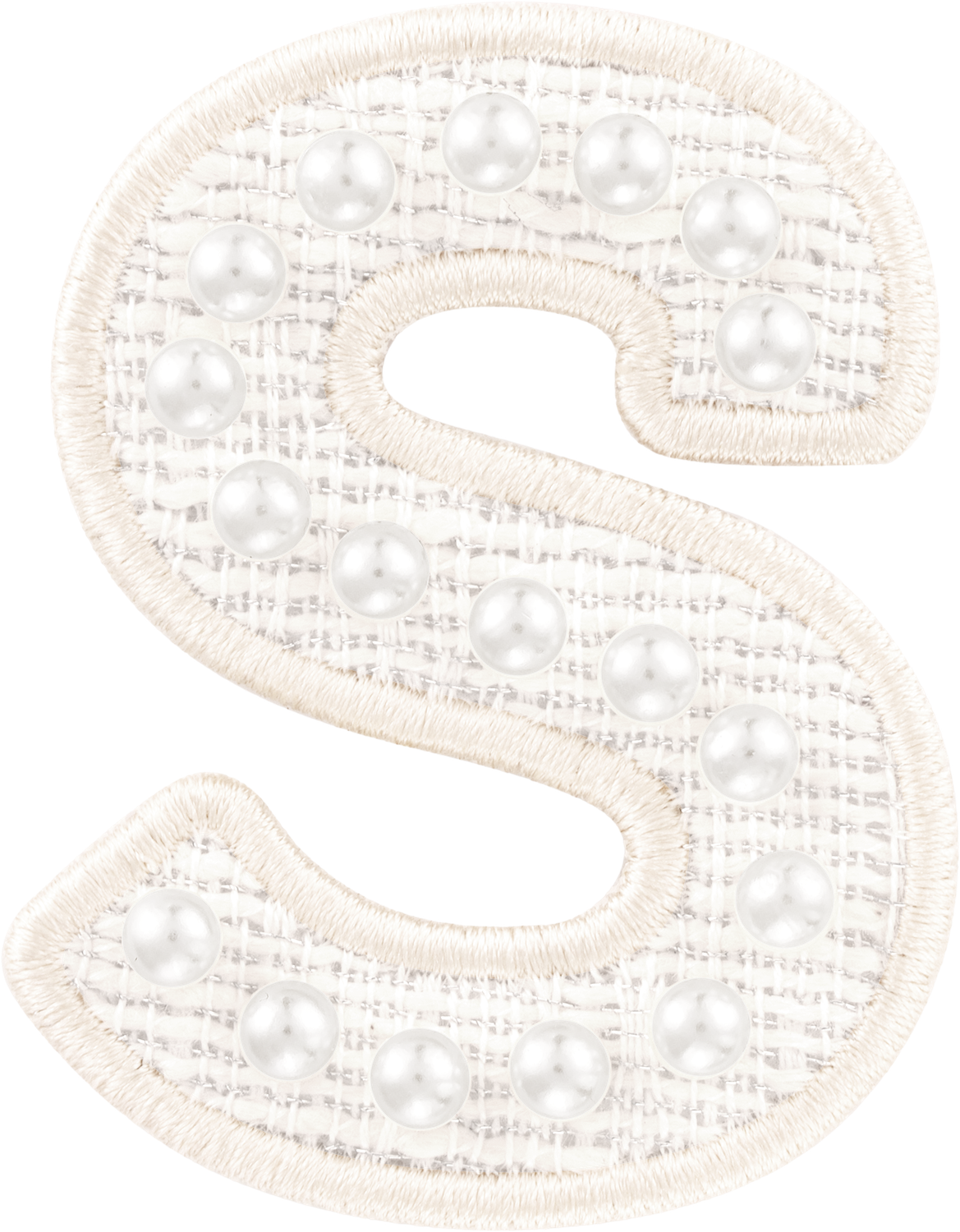 White Pearl Letter Patch