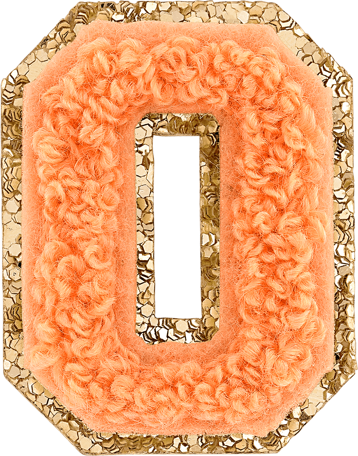 Peach Mini Glitter Varsity Letter Patch