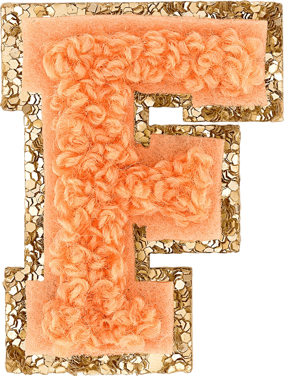 Peach Mini Glitter Varsity Letter Patch