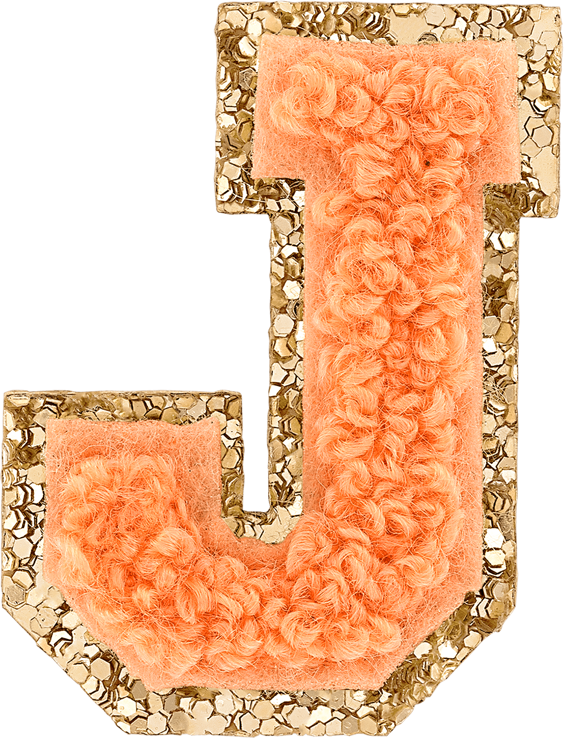 Peach Mini Glitter Varsity Letter Patch