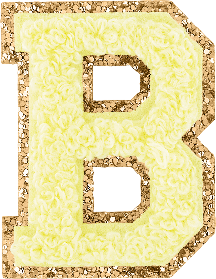 Banana Glitter Varsity Letter Patches | Stoney Clover Lane Patches