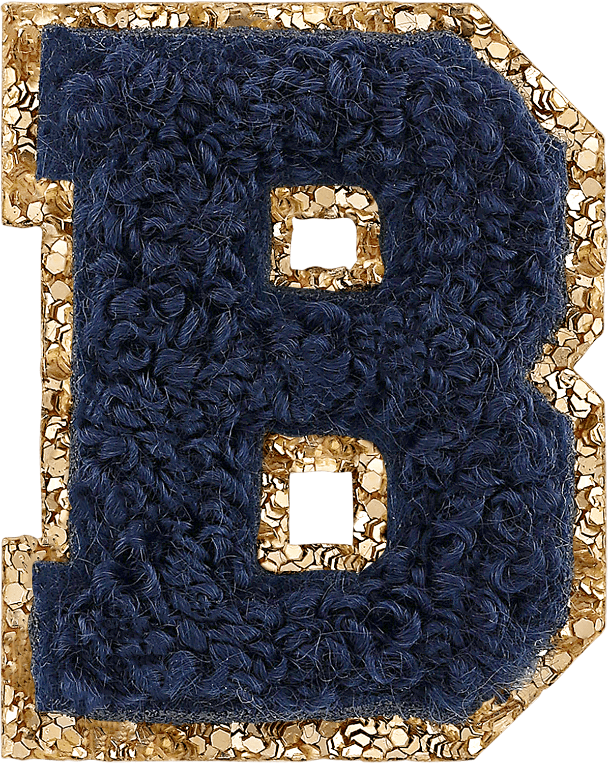 Sapphire Mini Glitter Varsity Letter Patch