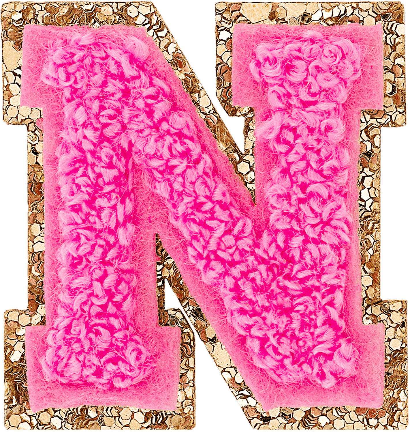 Flamingo Mini Glitter Varsity Letter Patch | Stoney Clover Lane Patches