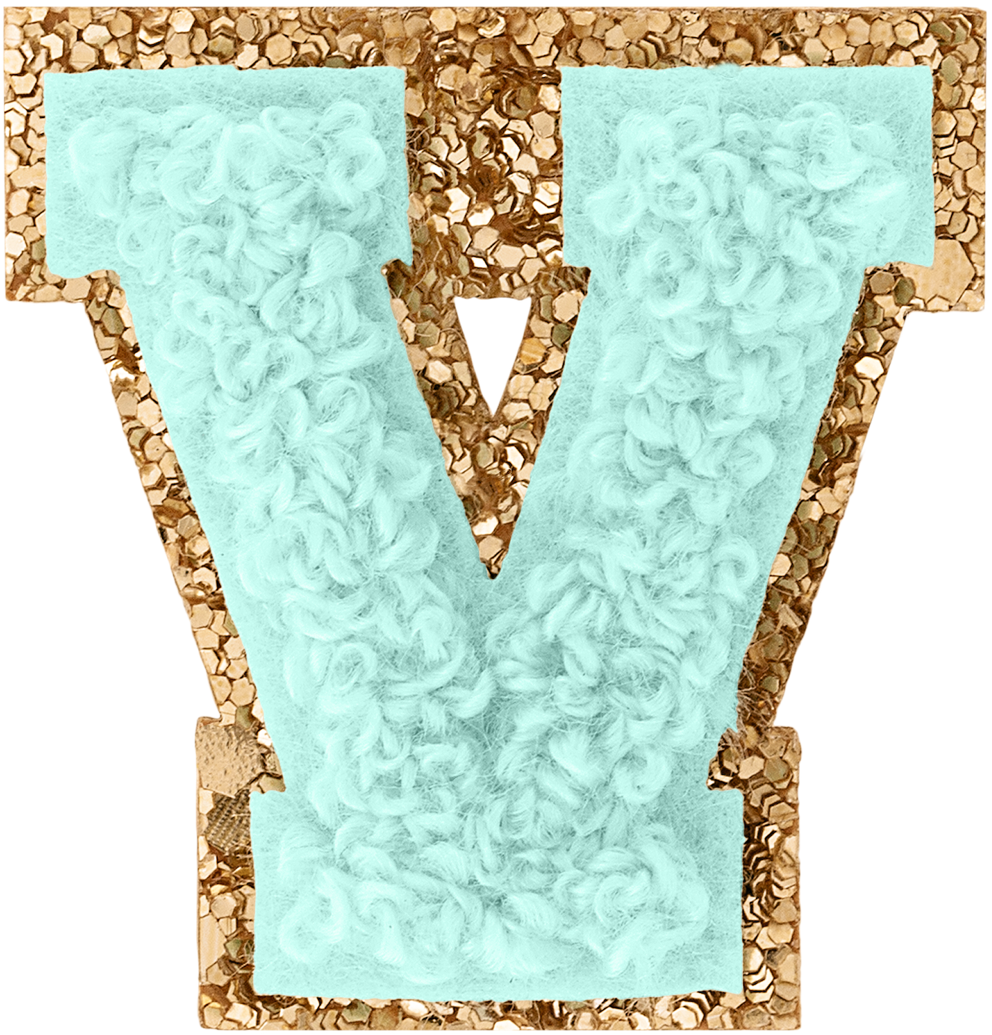 Cotton Candy Mini Glitter Varsity Letter Patch