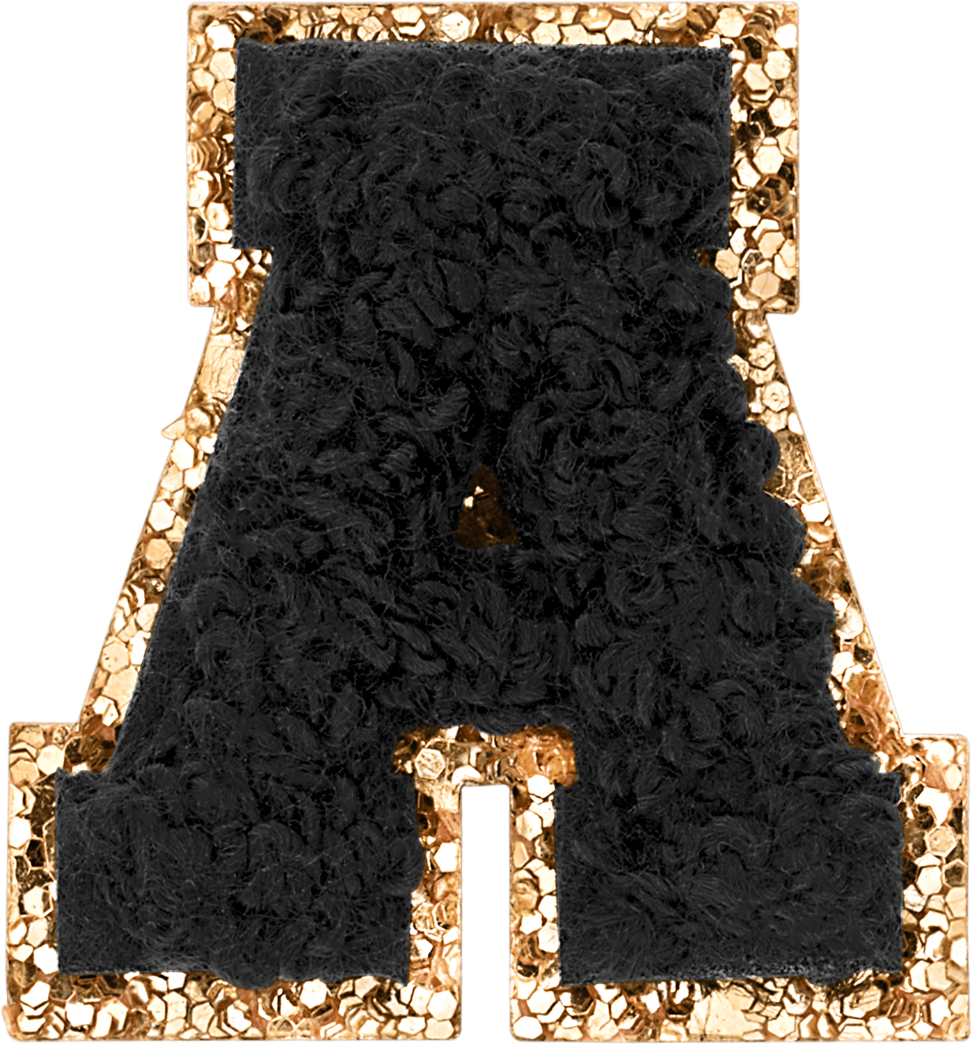 IRON ON 2 Black  Varsity Glitter Letter Chenille Initial Patch – XO  Kendall Co.