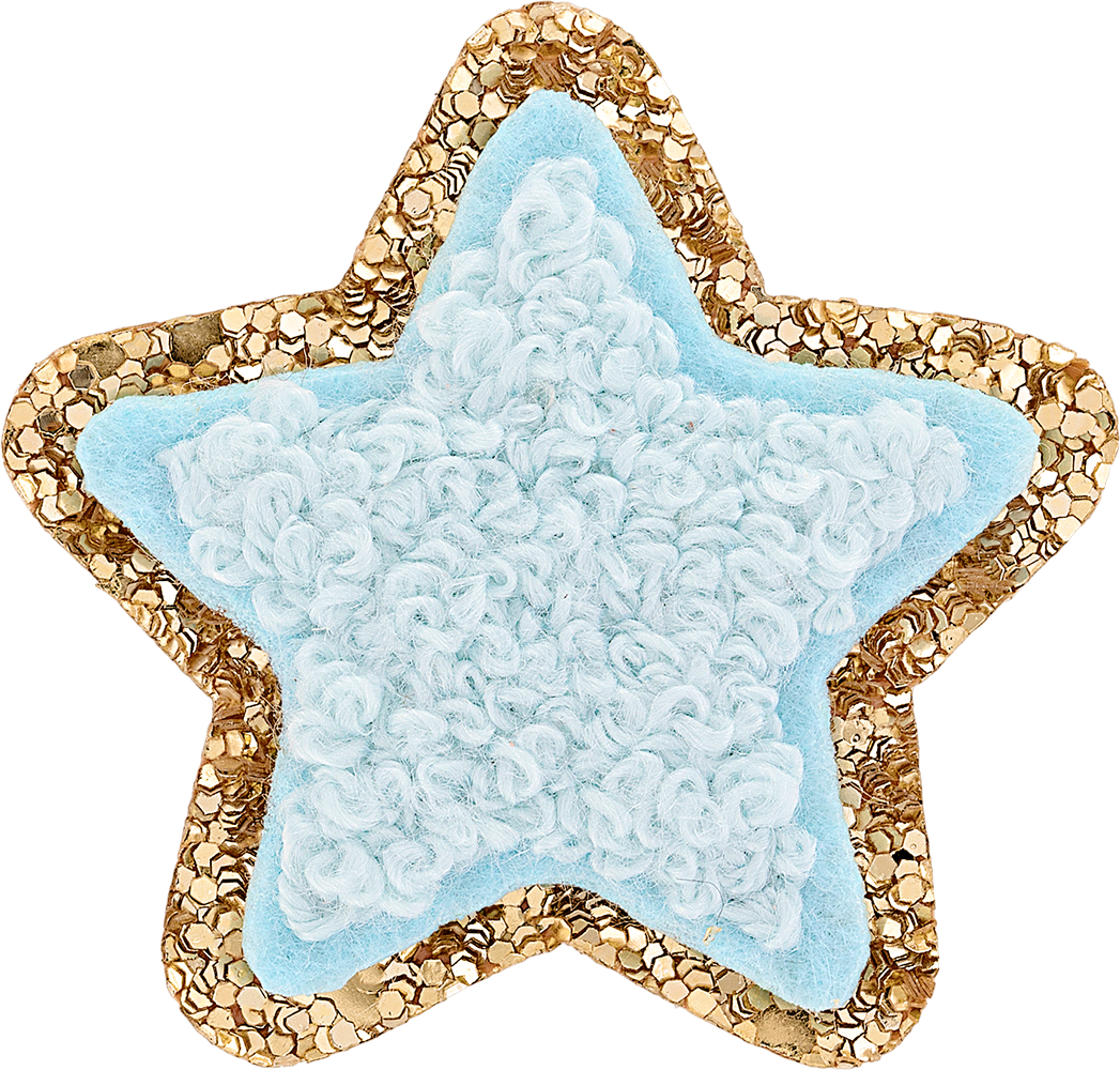 Sky Mini Glitter Varsity Star Patch