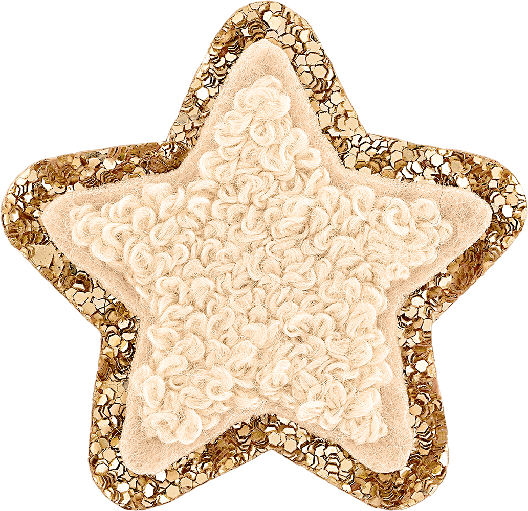 Sand Mini Glitter Varsity Star Patch