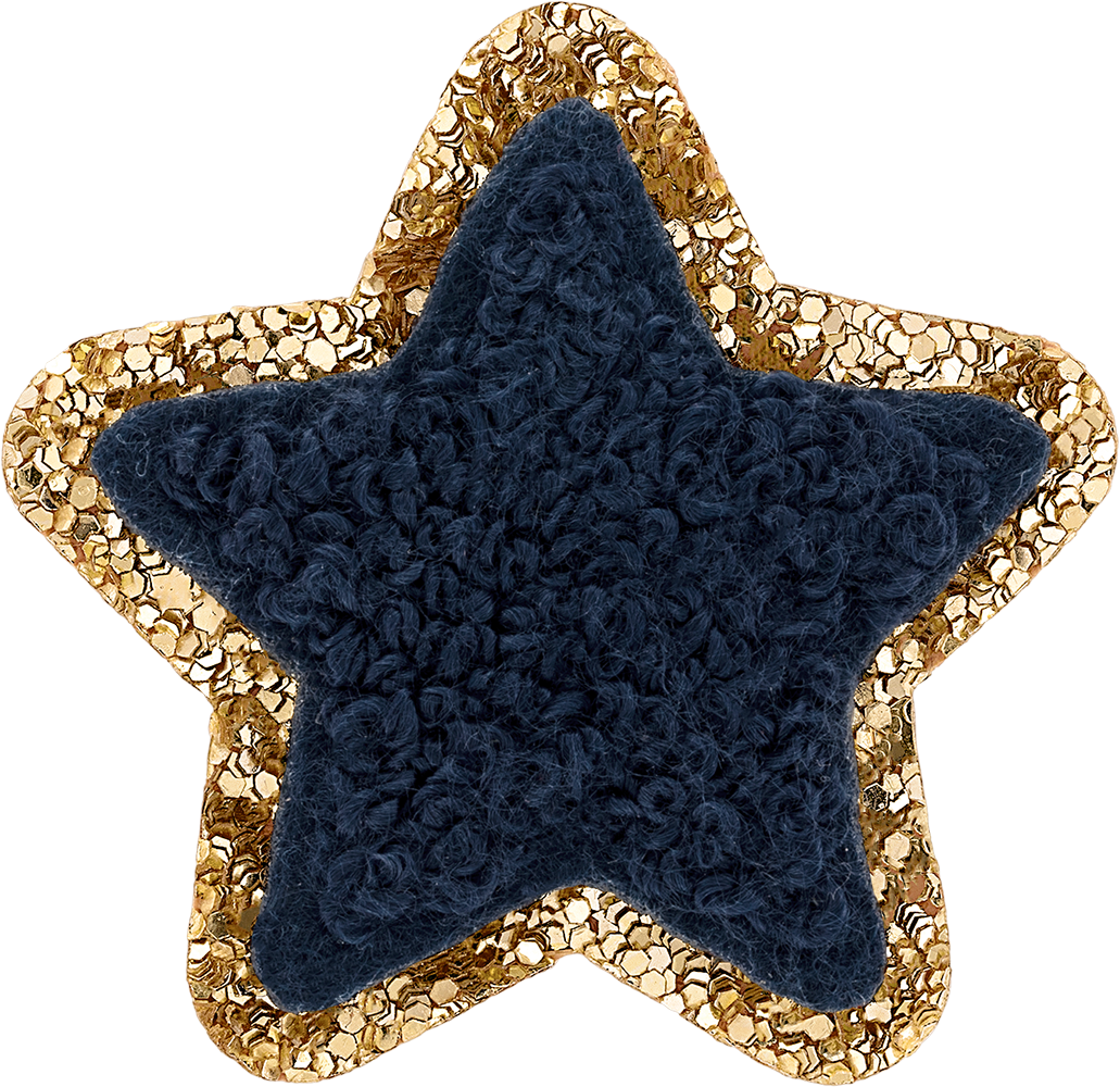 Sapphire Mini Glitter Varsity Star Patch