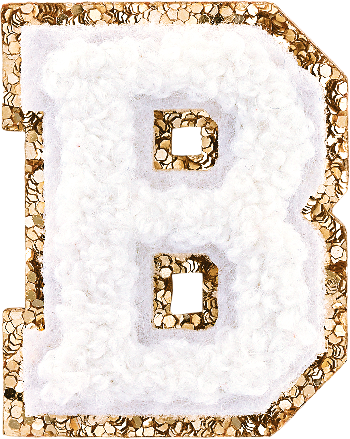 Blanc Mini Glitter Varsity Letter Patch