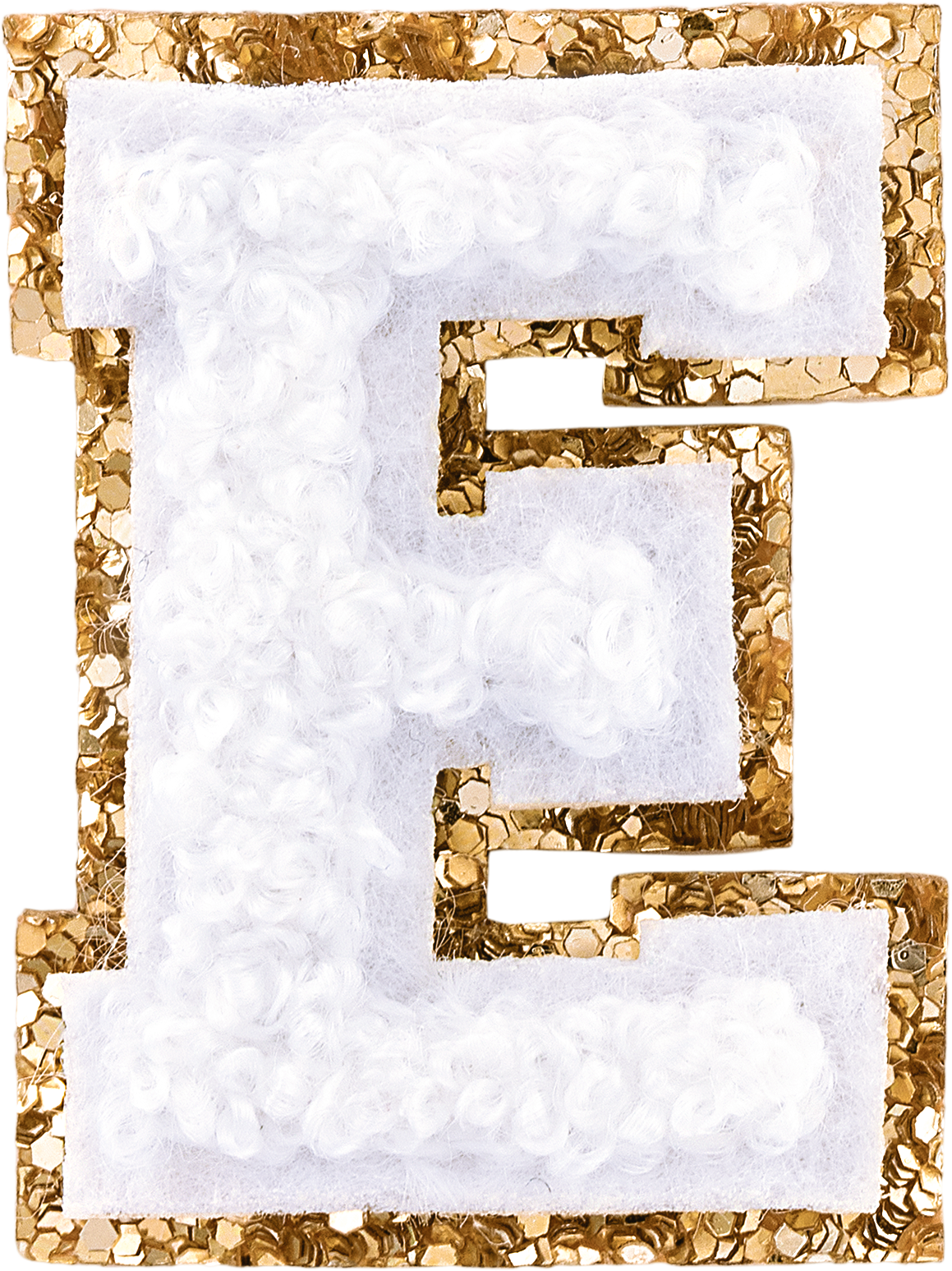 Blanc Mini Glitter Varsity Letter Patch