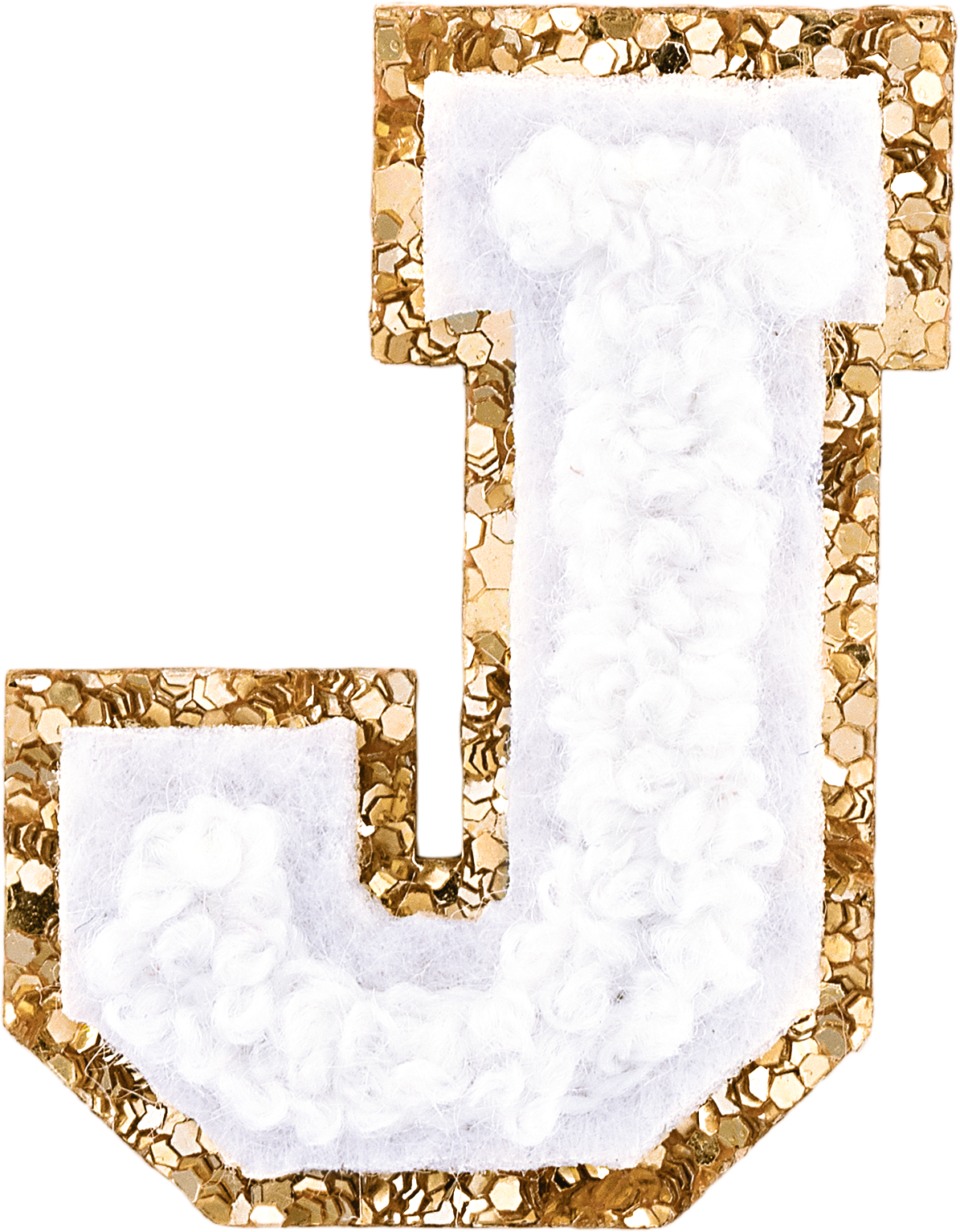 Blanc Mini Glitter Varsity Letter Patch