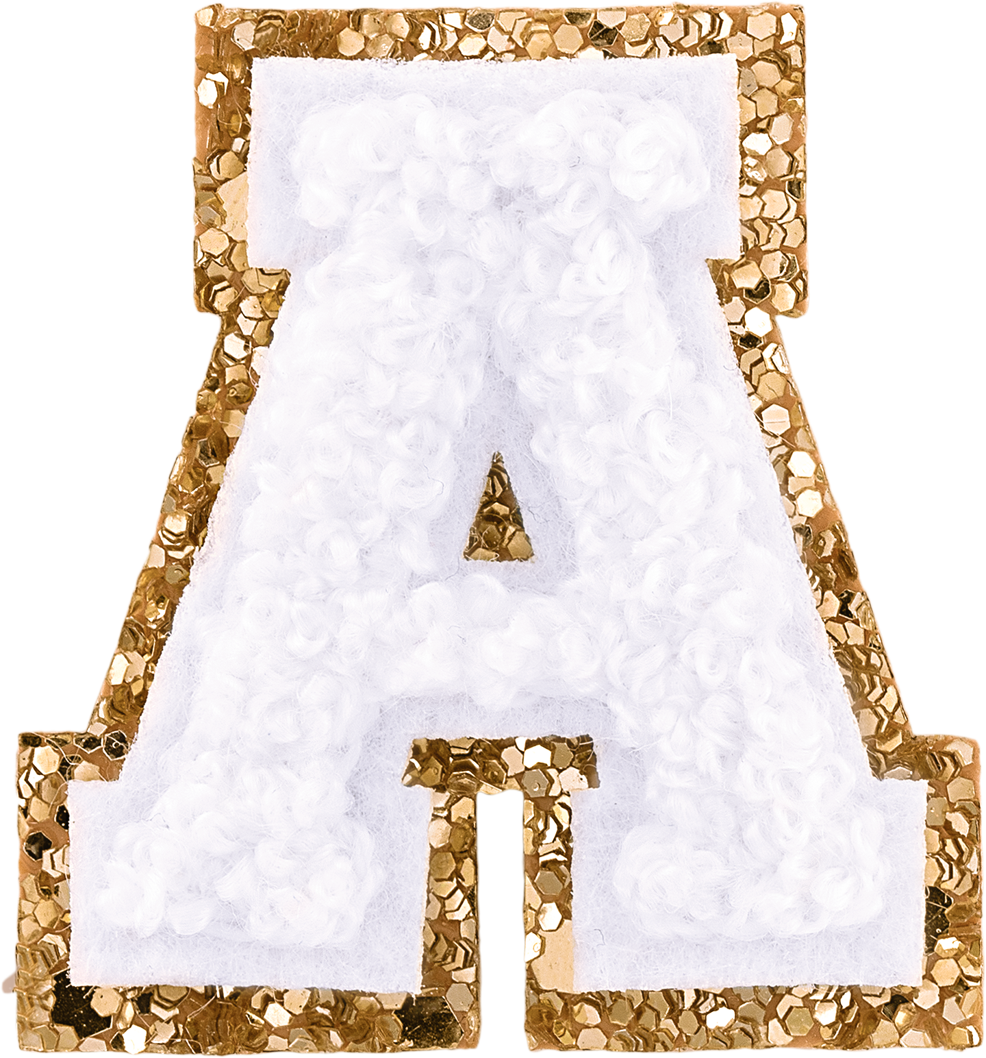 Blanc Mini Glitter Varsity Letter Patch