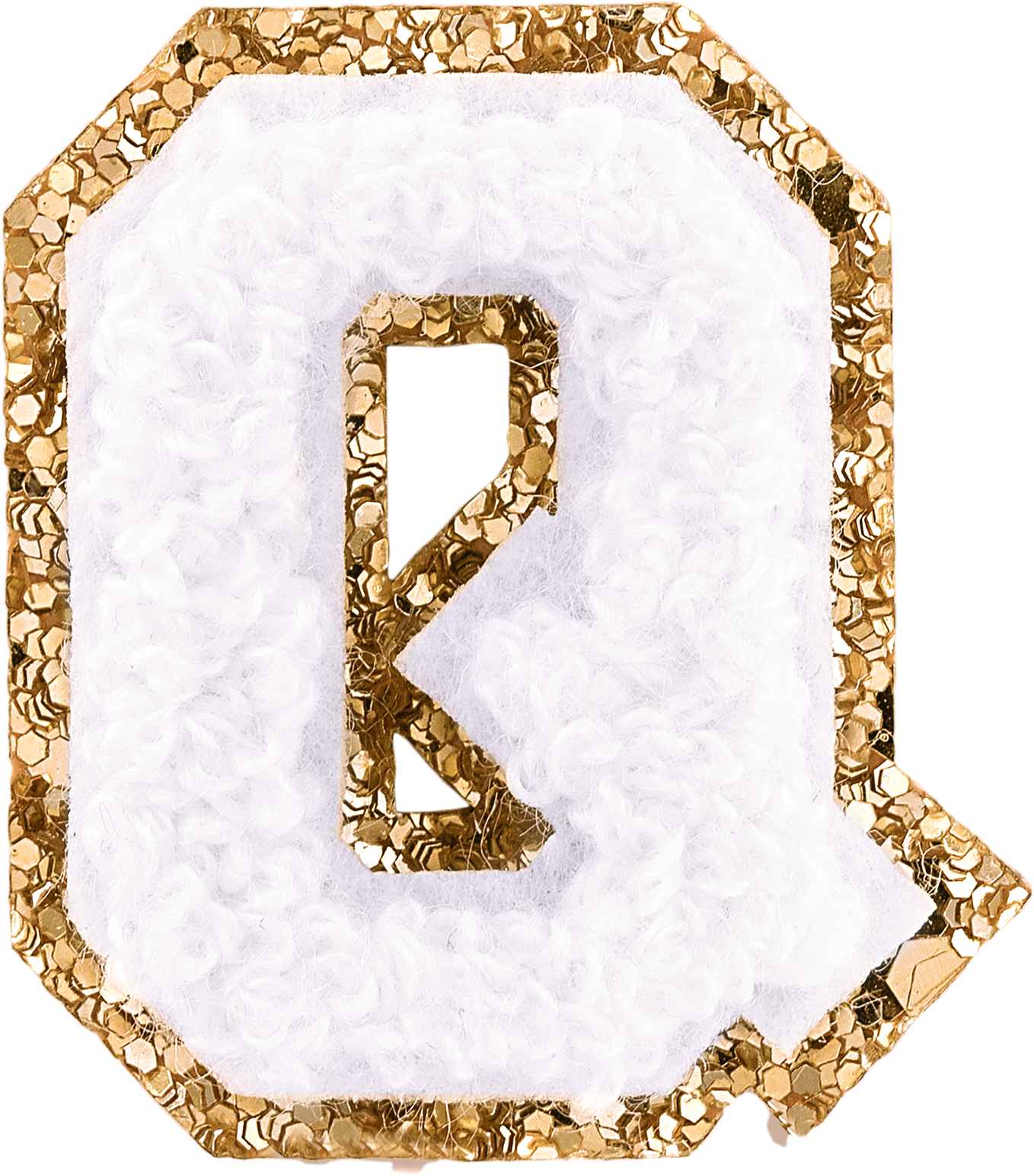 Blanc Mini Glitter Varsity Letter Patch