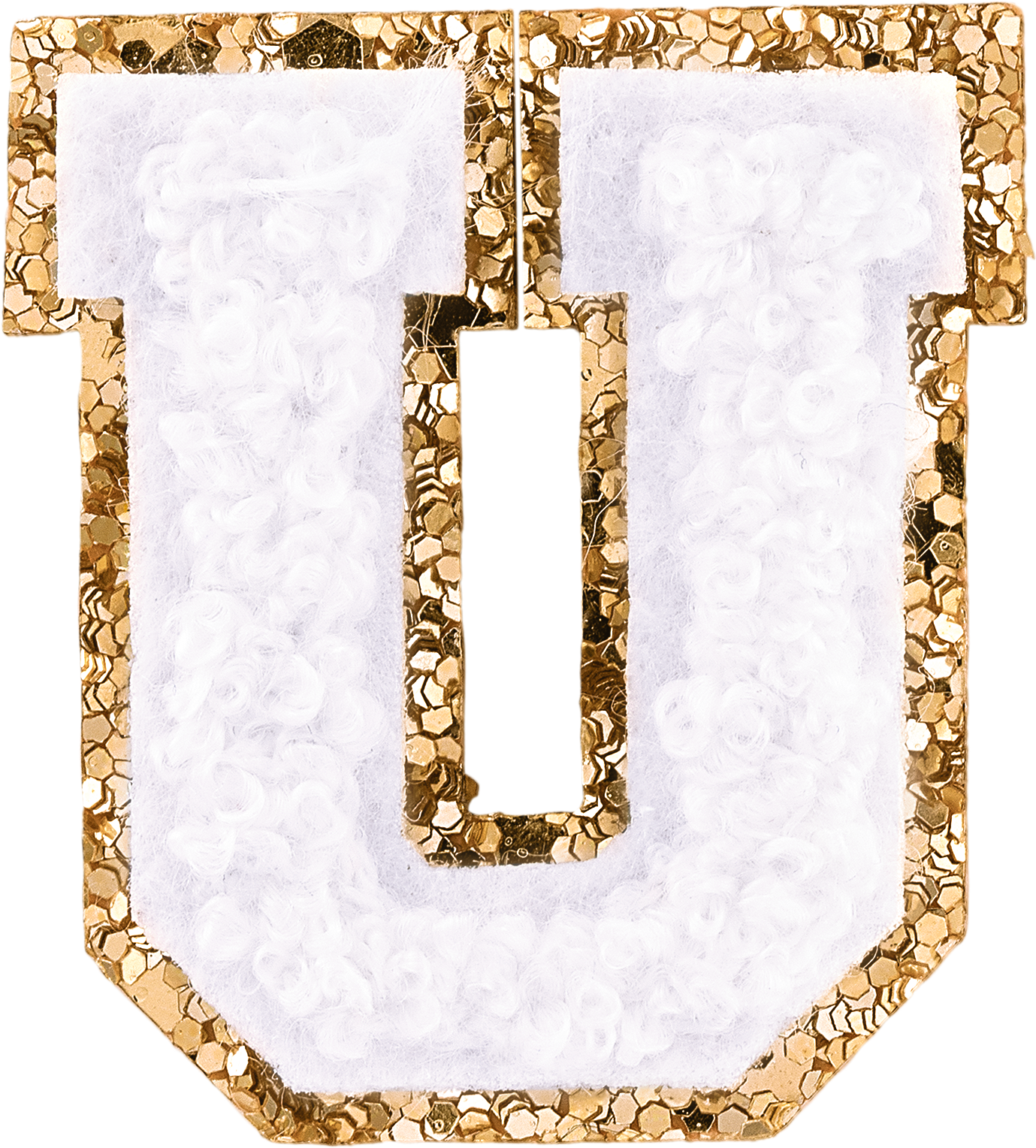 Blanc Mini Glitter Varsity Letter Patch