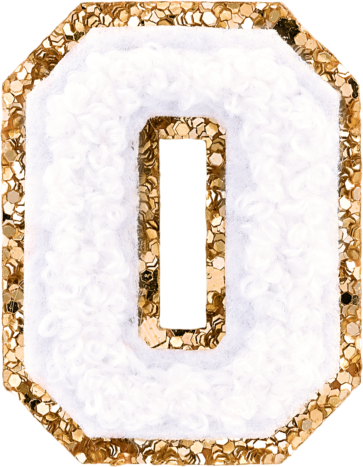 Blanc Mini Glitter Varsity Letter Patch