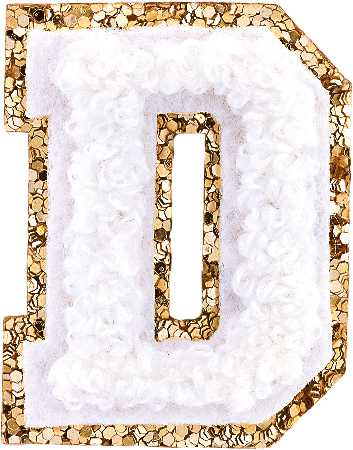 Blanc Mini Glitter Varsity Letter Patch